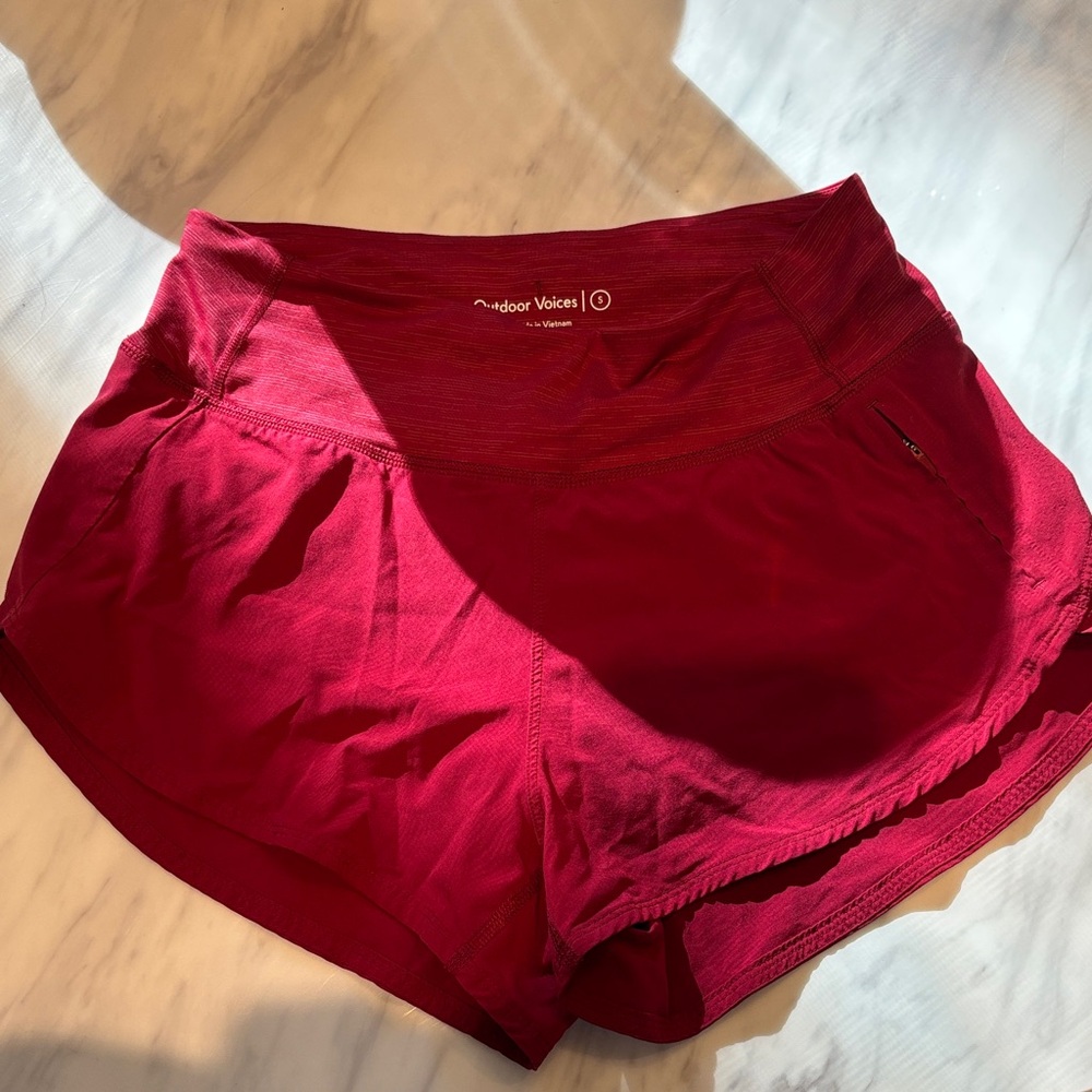 Outdoor Voices Burgundy Athletic Shorts
